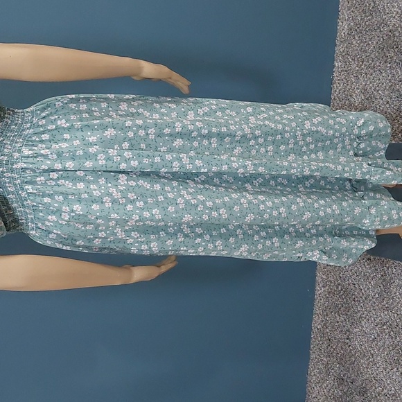 NWT Seven Islands Womens High Low Green Floral Dress With Hair Tie Plus Size 1X - Picture 8 of 12